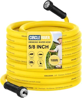 Cr-wh100 Circleriver Rv Drinking Water Hose 100ft With Storage Bag 5/8 Inch Premium Yellow