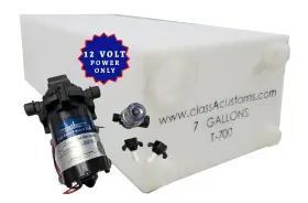T-0700-cac-wp-12v30 Class A Customs 7 Gallon Fresh Water Holding Tank And 12 Volt Pump