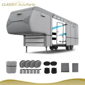 Cl182ts17416 Classic-autoparts 28ft-31ft Travel Trailer Rv Camper Cover Non-woven Fabric Windproof Shade Carry Cl182ts17416 Classic-autoparts 28ft-31ft Travel Trailer Rv Camper Cover Non-woven Fabric Windproof Shade Carry