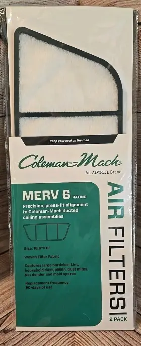 8430-3801 Coleman Powermate A/c Filter Replacement For Ducted Ceiling White Qty 2. Inch New