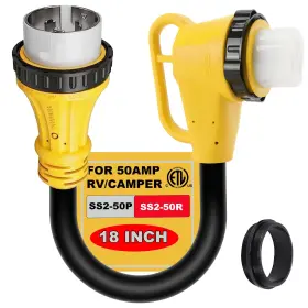 Cp003b-1 Cordmitpro Rv 50 Amp Twist Lock Plug Male To Locking 90 Degree Female