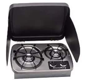Lp-cs2b Cpg Lp Gas Drop-in 2 Burner Rv Cooktop Stove With Cover Stainless Steel