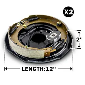 Rbt-ebt12 Crlefu Pair For 5200-7000 Lbs Electric Trailer Brake 12 Inch X 2 Left Right -21006 C14 #3