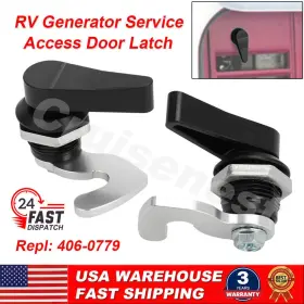 406-0779 Cruisenest 2pcs Rv Generator Service Access Door Latch Rebuild Kit Black Replace