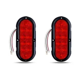 Czjcgd 717023718828 2pcs 6 Inch Oval Red Led Trailer Brake Tail Lights 10 Waterproof Dot Cert