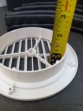 9850wh-118 D&w 1 Inch Extension 7 Round White Ceiling A/c Vent Rv - With 4 Rubber Gaskets #3