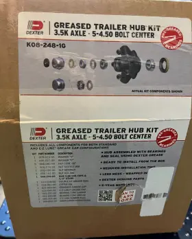K08-248-1g Dexter Pre-greased Trailer Hub Kit For 3.5k 545 With Spindle Hardware
