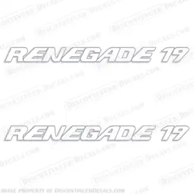 B-jav-19-ws Discontinued Decals Fits Javelin Boats Renegade 19 Set Of 2 White - Silver Outline