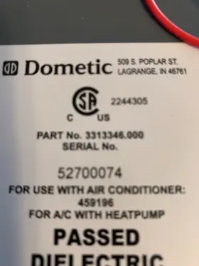 3313346.000 Dometic Rv 3307906.010 3313346.000- Cool/furnace/heat Pump Single T/statcontrol Board #2