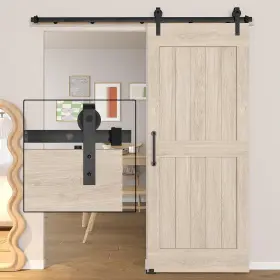 6ft-single Donyoung Pdgd6 6ft Sliding Barn Door Hardware Kit Upgraded Screw Black