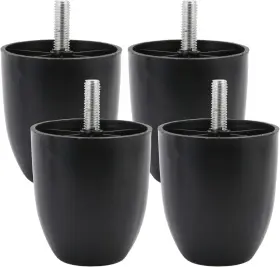 Mcs180528038 Doublelife 4pcs 80mm Height Plastic Sofa Legs Black 45x72.2x80mm