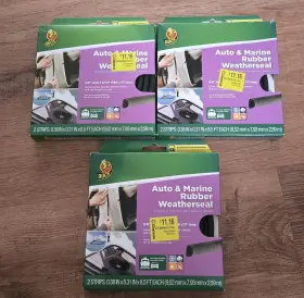Duck 075353729397 3 Packs Auto And Marine Rubber Weatherseal 3/8 Inch Wide X 5/16 Thick 17ft Duck 075353729397 3 Packs Auto And Marine Rubber Weatherseal 3/8 Inch Wide X 5/16 Thick 17ft