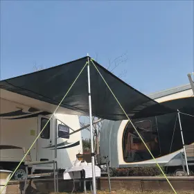 Dulepax 742484209097 Adjustable Rv Awning Sun Shade Poles - Set Of 2 With Ground Nails And Ropes