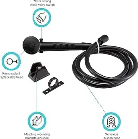 Df-sa130-bk Dura Faucet - Rv Economical Shower Head And 60-inch Hose Kit
