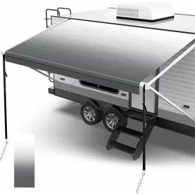 E17857cp289s Eccpp 8ft Grey Rv Awning Fabric 21 Feet Length Camper Replacement Shade #2