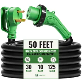 L530r Electery 060975641009 50ft 30a 10awg Rv Twistlock Extension Cord Tt30p To Weatherproof