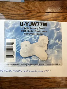 U-yjw77w Empire Brass The Company 4 Inch Lavatory Faucet White With Clear Handles U-yjw77w Empire Brass The Company 4 Inch Lavatory Faucet White With Clear Handles