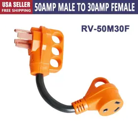 Exrv30m-50f012 Epicord Rv 50a Male To 30a Female Heavy Duty Dogbone Electrical Adapter With Handle /us Exrv30m-50f012 Epicord Rv 50a Male To 30a Female Heavy Duty Dogbone Electrical Adapter With Handle /us