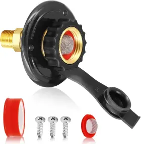 Ha-0901 Fanovo Rv White City Water Fill Inlet Flange Brass Check Valve 3/4 Nh Female A-black