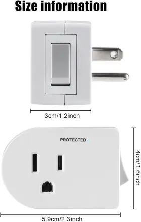 Fm-la64 Fiiman Single Surge Protector Plug With On/off Switch Etl 1 Pack White #3