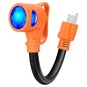 5-15p Filluck 00010 Rv Adapter Cord 30 Amp To 110 Volt 13.8 Inch Nema 15a 30a Orange 5-15p Filluck 00010 Rv Adapter Cord 30 Amp To 110 Volt 13.8 Inch Nema 15a 30a Orange