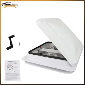 Firchassis Firc3905440ss For Camper Trailer Universal Rv Roof Vent Fan Kit White 14 Inch X 12v 6 Blades