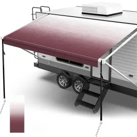 Fl178333oke Flatroad 20.1ft 8ft Waterproof Rv Awning Fabric Replacement For Camper Trailer Pink