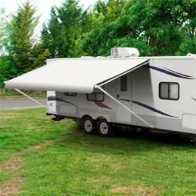 Flatroad Fl178341oke 17.1ft 8ft Waterproof Rv Awning Fabric Replacement For Camper Trailer White