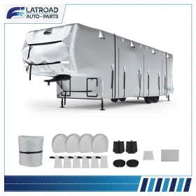 Fl182181road Flatroad 33-37 Feet 5th Wheel Rv Cover Motorhome Travel Trailer Camper Oxford Cloth Fl182181road Flatroad 33-37 Feet 5th Wheel Rv Cover Motorhome Travel Trailer Camper Oxford Cloth