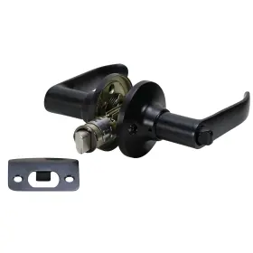1336-mb Folkamp Rv Lever Lockset Style 3 Privacy Matte Black Camper Trailer