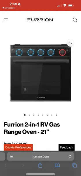 Fgr21g3a-bg Furrion 2-in-1 Rv Gas Range Oven - 21 Inch Black With Stainless Steel Handles Fgr21g3a-bg Furrion 2-in-1 Rv Gas Range Oven - 21 Inch Black With Stainless Steel Handles