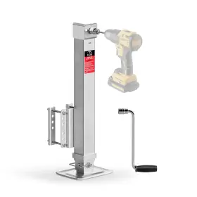 Hz-05-a Fzzd Trailer Jack 8000 Lbs Heavy Duty Cordless Drill Compatible Silver 20-24v