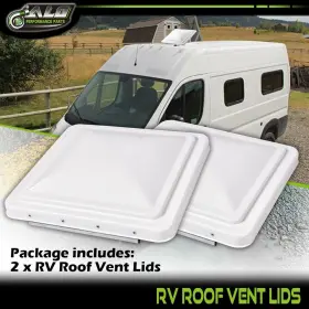 Alorv-002 G-plus White 14 Inch X Replacement Roof Vent Cover Camper Rv Trailer Ventline2pcs