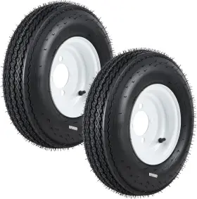 4lugs Garvee 4.80-8 4lugs/5lug Set Of 2 Trailer Tire And Wheel 4 Lug/5 Lug White Modular 8 Inch Rims