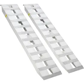 Garveetech 199913796398 Loading Ramps Heavy Duty Aluminum 6000lb 84 X15 2pcs Silver Trailer