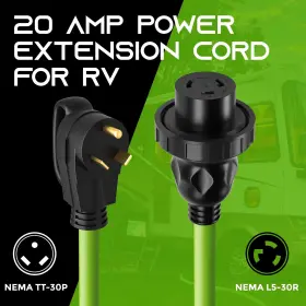 L5-30r Gearit 815248024905 20-amp Rv Power Extension Cord125-volt 3-prong Nema Tt-30p To T #2 L5-30r Gearit 815248024905 20-amp Rv Power Extension Cord125-volt 3-prong Nema Tt-30p To T #2