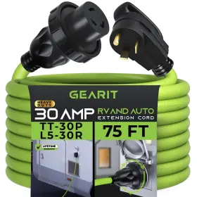 L5-30r Gearit 815248024905 20-amp Rv Power Extension Cord125-volt 3-prong Nema Tt-30p To T L5-30r Gearit 815248024905 20-amp Rv Power Extension Cord125-volt 3-prong Nema Tt-30p To T