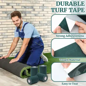 Oc-gersoniel-3282 Gersoniel 4 Rolls 6 In X 16.5 Ft Artificial Grass Tape Green #3