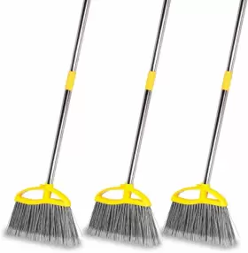 Xy-clsb004 Gloffer 3 Pack Outdoor Broom For Floor Cleaning Heavy Duty With Yellow Grey