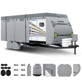 Xhtt-1618-non Glopda Travel Trailer Rv Cover 1618ft Heavy Duty 7 Layers Camper Waterproof &