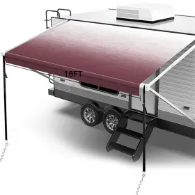 Go178ly328n160 Gloryfit-autoparts Rv Awning Fabric 8ft Pink 16ft Camper Trailer Replacement
