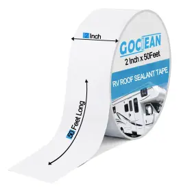 Gn012a Gociean Rv Roof Tape White With Rubber Roller Upgraded 2 Inch X 50 Feet Seal #2