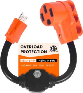 Gn023b Gociean Overload Protector 50 Amp To 110 Volt Rv Adapter With Circuit Breaker Orange Gn023b Gociean Overload Protector 50 Amp To 110 Volt Rv Adapter With Circuit Breaker Orange