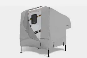 Glrvtc0810g Goldline Eevelle Rv Truck Camper Cover 8 To 10 Ft - Grey