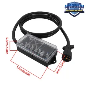 Gp1085558dh Goodshepherd18 8-16ft 7-pin Trailer Plug Cord Wire Harness Cable With Junction Box Light Gp1085558dh Goodshepherd18 8-16ft 7-pin Trailer Plug Cord Wire Harness Cable With Junction Box Light