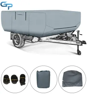 Gre105520 Greatparts Waterproof Pop Up Folding Camper Rv Cover Fit 14-16 Ft Long Trailers