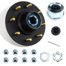 Lsqc0058-1 Grepspud 8 On 6.5 Inch Trailer Hub Kit 7 000 Lbs 1.25 -1.75 Tapered Spindle Lug