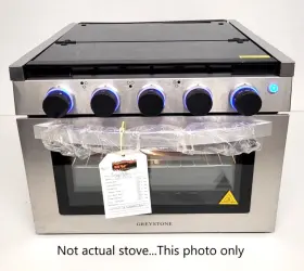 Cf-rv17 Greystone 17 Inch 12v Rv Camper 2-in-1 Range Oven Stove Led Lighting