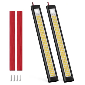 Led-bk-2p Gzv 12v 4000k Led String Lights Trailer Rv Truck Van 2pack Black With 2 Tapes