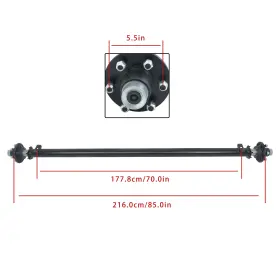 Hp105513 Happy19star Trailer Axle 6 Lug-5.5 Inch 85-95 Hub Face 70-80 Spring Center For 6000lbs